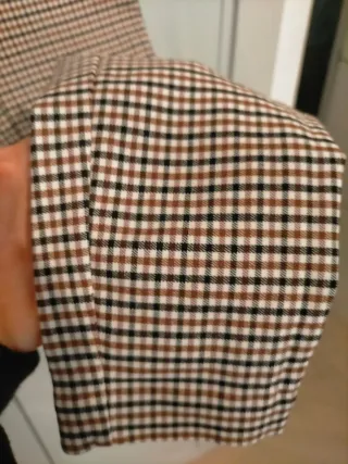 Pantalones Zara Cuadros Beige y Marrón