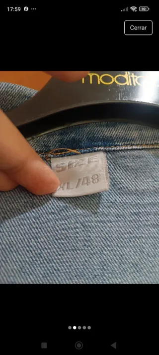 Cazadora vaquera talla xl48
