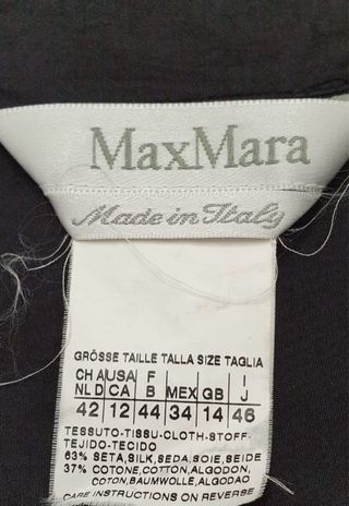 Max Mara Blusa Seta e Cotone Marrone Nero