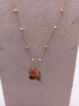 Cadena y Colgante Oro 18k Unicornio
