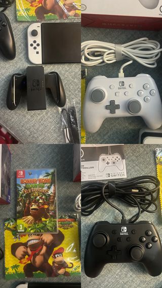 Nintendo Switch OLED Blanca + Juegos y mandos ofic