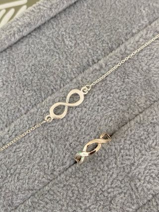Pulsera y Anillo Infinito Plata 925