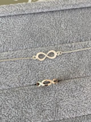 Pulsera y Anillo Infinito Plata 925