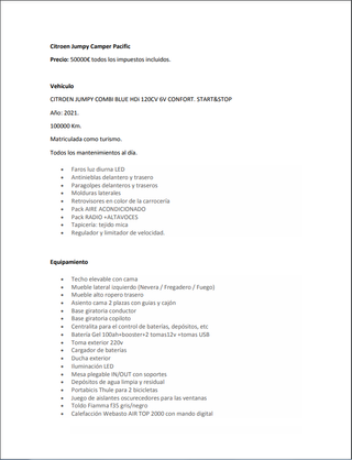 Camper Citroen Jumpy 2021
