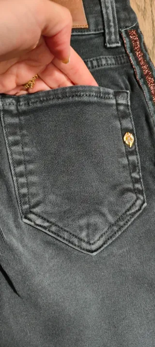 Jeans vita alta neri da ragazza Klixs Jeans