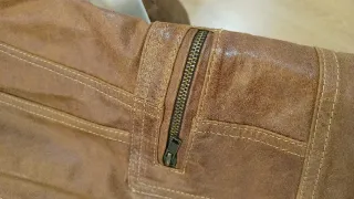 Chaqueta Cuero Marrón Clásica Elegante