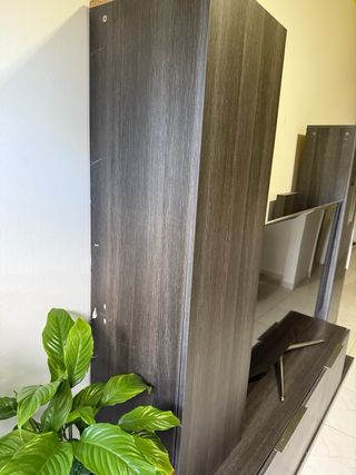 Mueble de salón modular gris y negro