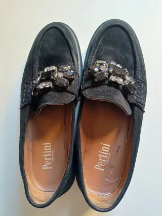 Mocasines negros cuero mujer 36.5