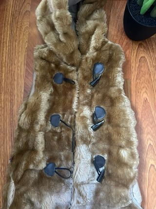 Chaleco de pelo con capucha