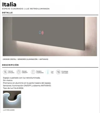 Espejo de Baño Retroiluminado (90x80)