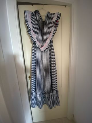 Bata Rociera cuadros vichy con mantón T.38-42