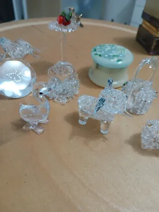 Lotto 8 Oggetti Vintage Vetro Cristallo