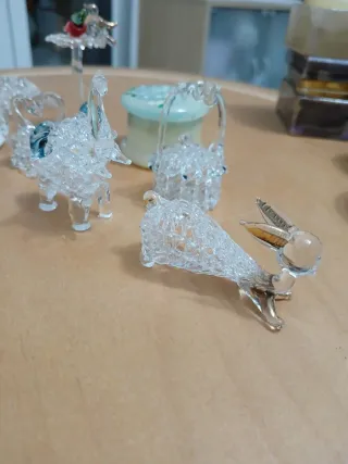 Lotto 8 Oggetti Vintage Vetro Cristallo