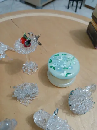 Lotto 8 Oggetti Vintage Vetro Cristallo