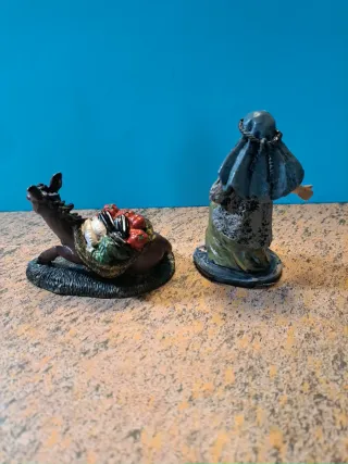 Figura Belén: Hombre y burro con frutas