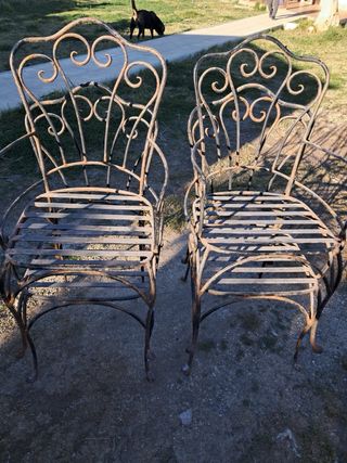 Mesa y 4 Sillas Hierro Macizo