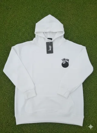 Sudadera Stussy Bola 8 Blanca