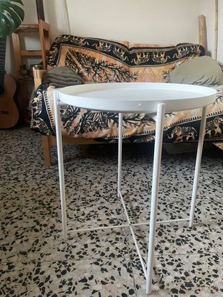 Pareja de Mesas auxiliares redondas IKEA blancas