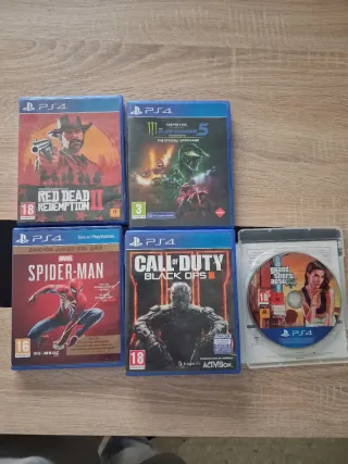 Pack 6 Juegos PS4: Red Dead 2, Spider-Man, COD