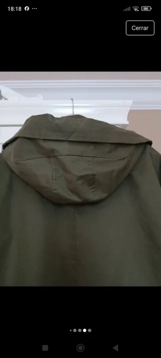 Gabardina verde militar forrada Talla XS