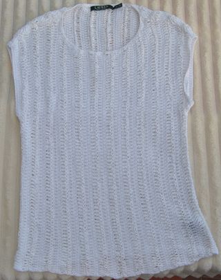 Top Malha Aberta Lauren Ralph Lauren Branco