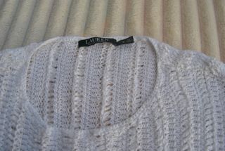 Top Malha Aberta Lauren Ralph Lauren Branco