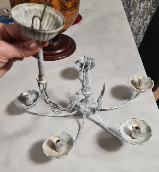 Lampadario antico a 5 lampade Art Déco