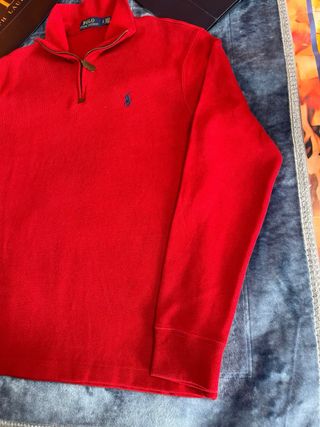 Polo Ralph Lauren Sudadera Roja Media Cremallera