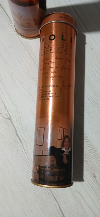 2 Contenitori Metallo Grappa Poli da Collezione