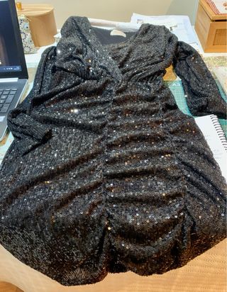 Vestido lentejuelas negro fiesta