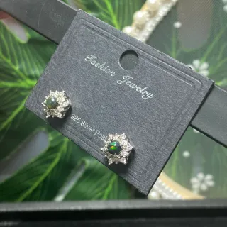 Pendientes de ópalo negro natural