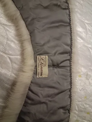 Collo pelliccia vintage beige/grigio