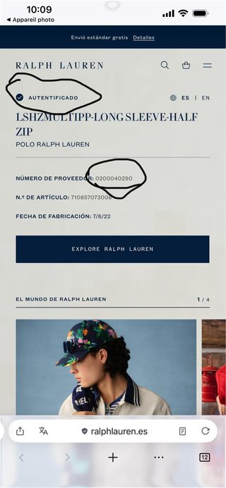 Polo Ralph Lauren Sudadera Media Cremallera Azul T