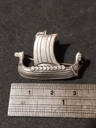 Broche Barco Vikingo Plata