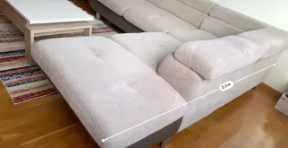 Sofá modular beige y gris ..rinconera