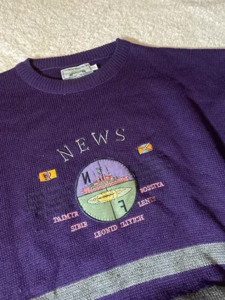 Jersey Retro Morado Rayas Grises