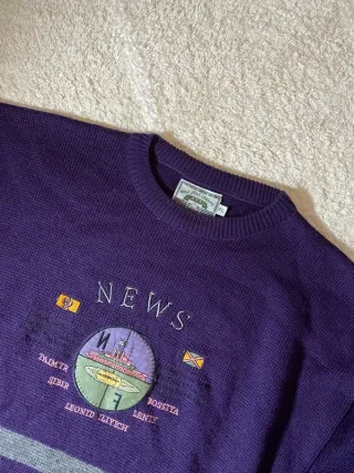 Jersey Retro Morado Rayas Grises