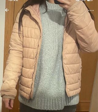 Cazadora Zara Plumas Fina Rosa