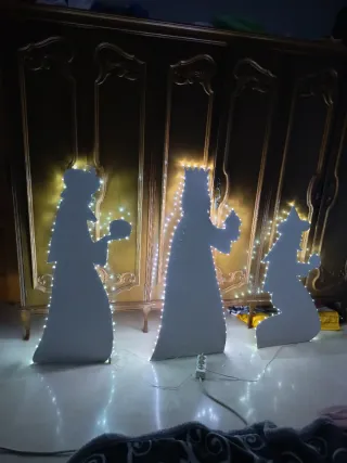 Decoración Navidad Rys Magos Figuras hechas a mano