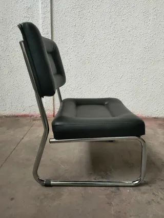 Sillón Mesa Piel Mid Century.