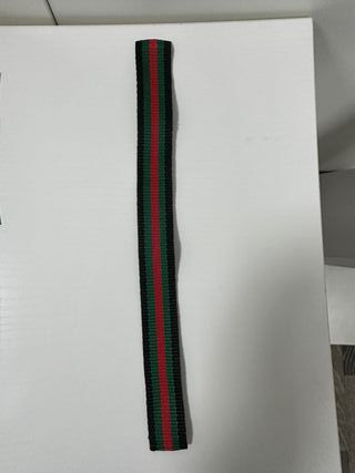 Nastro tessuto righe verde rosso nero