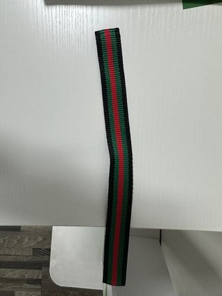 Nastro tessuto righe verde rosso nero