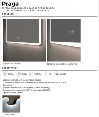 Espejo de Baño Retroiluminado (100x80)