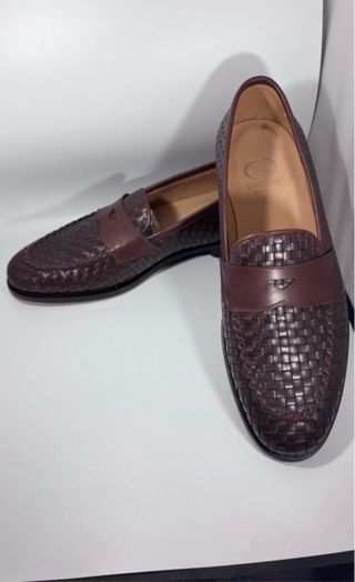 Mocassini artigianali in pelle intrecciata