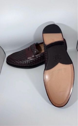 Mocassini artigianali in pelle intrecciata