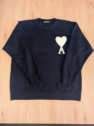 Jersey Ami Paris Azul Corazón Blanco