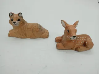 Coppia animaletti in legno artigianali