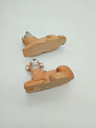 Coppia animaletti in legno artigianali