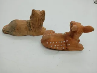 Coppia animaletti in legno artigianali