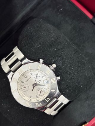 Reloj Cartier 21 Cronógrafo Plata